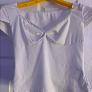 SHEIN White Short Sleeve Knot Tee